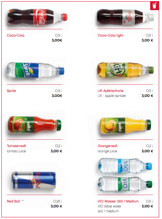 Fremover koster det 3 euro for en cola ombord på AirBerlin.