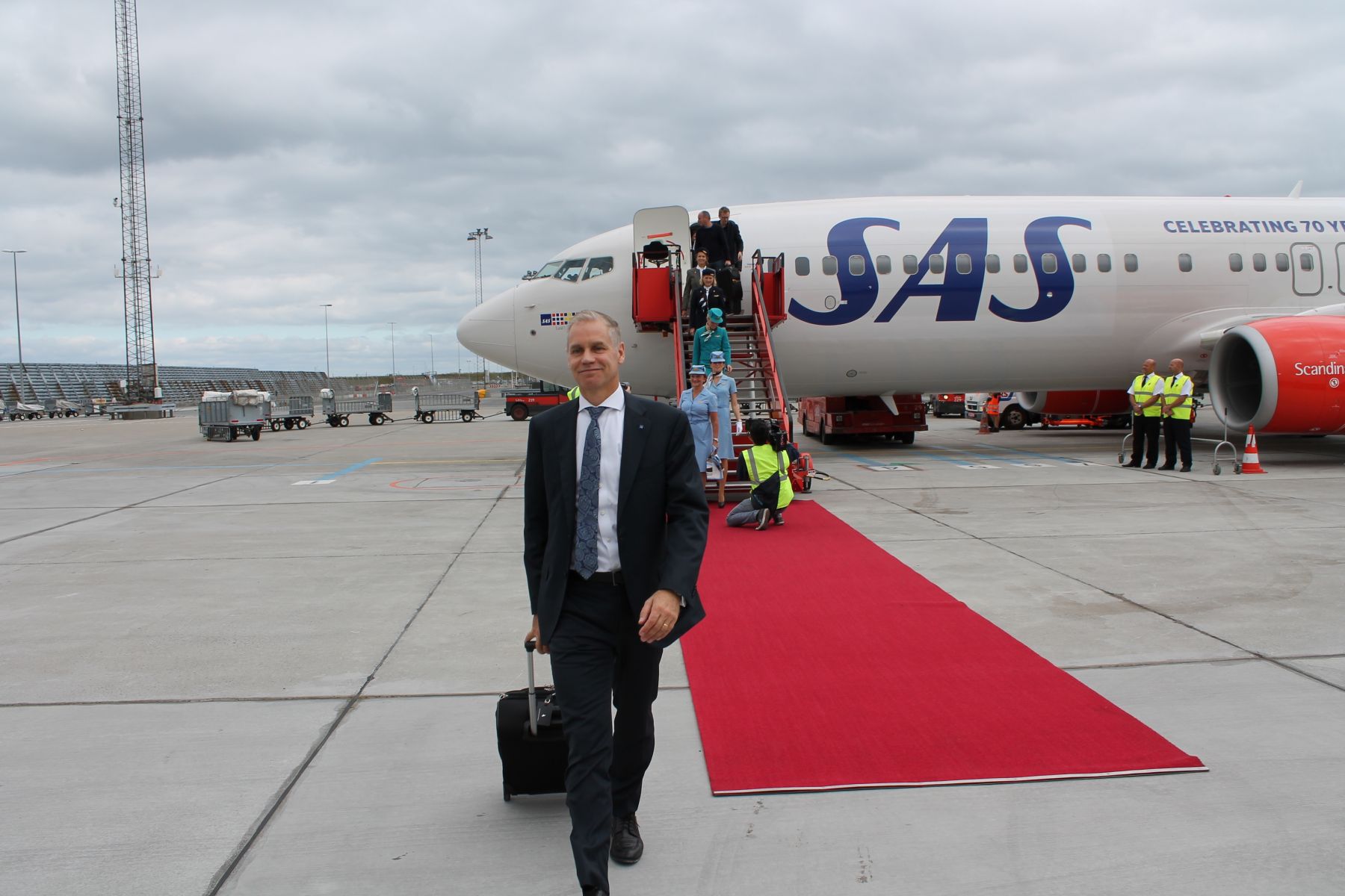 SAS-chef, Rickard Gustafson var med på jubilæumsflyet
